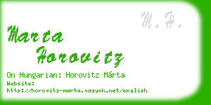 marta horovitz business card